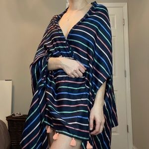 J.CREW cape scarf biki cover up pastel stripped
